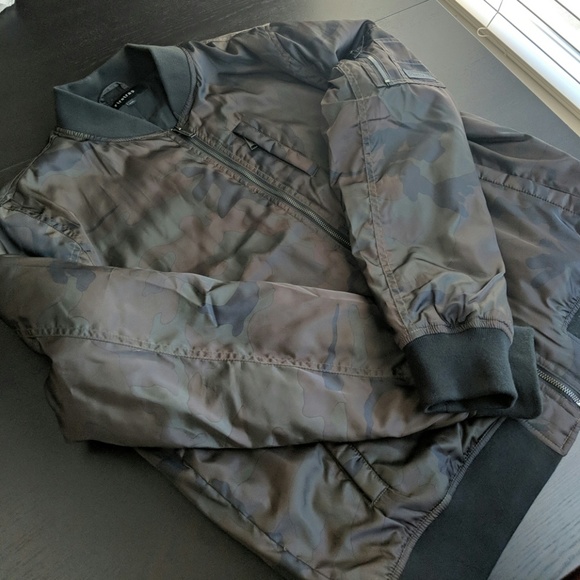 Firetrap Bomber Jacket Camo Print 